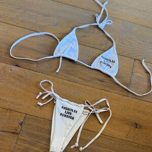 A****** Live Forever White Bikini Set